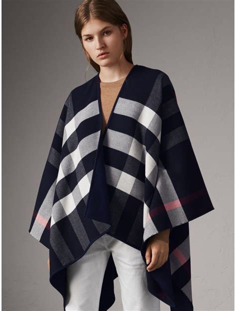 burberry reversible merino wool checkered poncho|Women’s Ponchos & Capes .